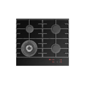 Cooktop a Gás Cuisinart Arkton Advanced 4 Bocas Vidro Preto Painel Digital 58cm 220V