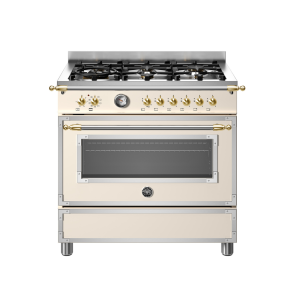 Fogão Bertazzoni Heritage Marfim 6 Bocas Forno Elétrico 90cm 220V