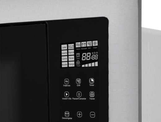 Comando digital touch do micro-ondas Evol