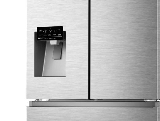 Dispenser de água e gelo na porta do refrigerador gourmet